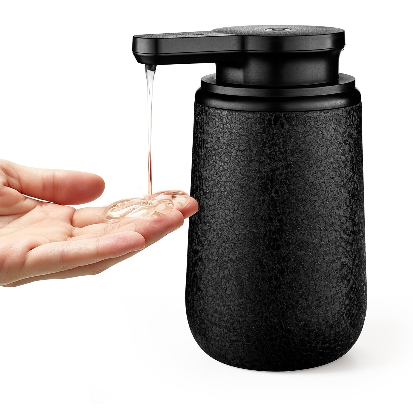 Automatic Liquid Soap Dispenser Touchless, Smudge-Proof Crackle Finish | Stainless Steel, 11.8Oz, Self-Cleaning, Rechargeable Dish and Hand Soap Dispenser for Kitchen Sink Bathroom Countertop Décor