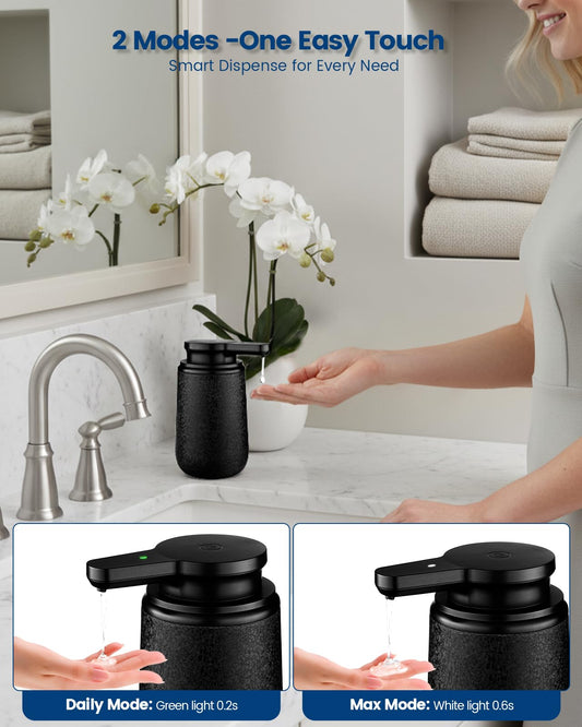 Automatic Liquid Soap Dispenser Touchless, Smudge-Proof Crackle Finish | Stainless Steel, 11.8Oz, Self-Cleaning, Rechargeable Dish and Hand Soap Dispenser for Kitchen Sink Bathroom Countertop Décor